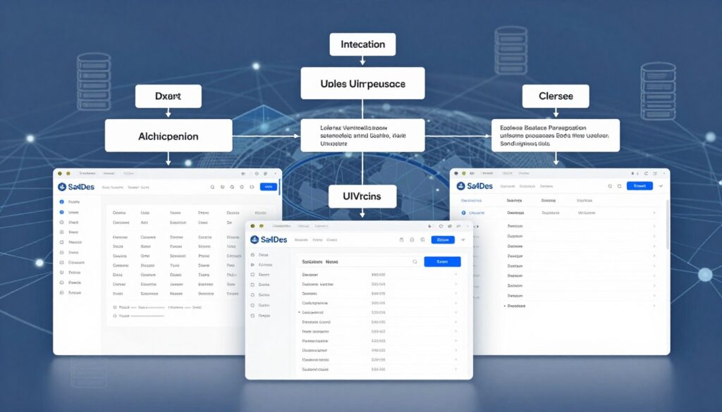 A modern website structure visualized as an intricate blueprint, showcasing a clear and organized site architecture. In the foreground, various website navigation menus and categories are depicted, interconnected with arrows to indicate flow, all set against a subtle grid background. The middle ground features well-defined URLs formatted in a simple, sleek design, conveying clarity and purpose. The background subtly hints at a digital landscape representing the internet, with faint server icons and network lines. The lighting is bright and professional, evoking a sense of understanding and order. The overall atmosphere is one of efficiency and clarity, emphasizing the importance of structured site organization. Include the brand name "Sa4Des" discreetly within the design. A modern website structure visualized as an intricate blueprint, showcasing a clear and organized site architecture. In the foreground, various website navigation menus and categories are depicted, interconnected with arrows to indicate flow, all set against a subtle grid background. The middle ground features well-defined URLs formatted in a simple, sleek design, conveying clarity and purpose. The background subtly hints at a digital landscape representing the internet, with faint server icons and network lines. The lighting is bright and professional, evoking a sense of understanding and order. The overall atmosphere is one of efficiency and clarity, emphasizing the importance of structured site organization. Include the brand name "Sa4Des" discreetly within the design.